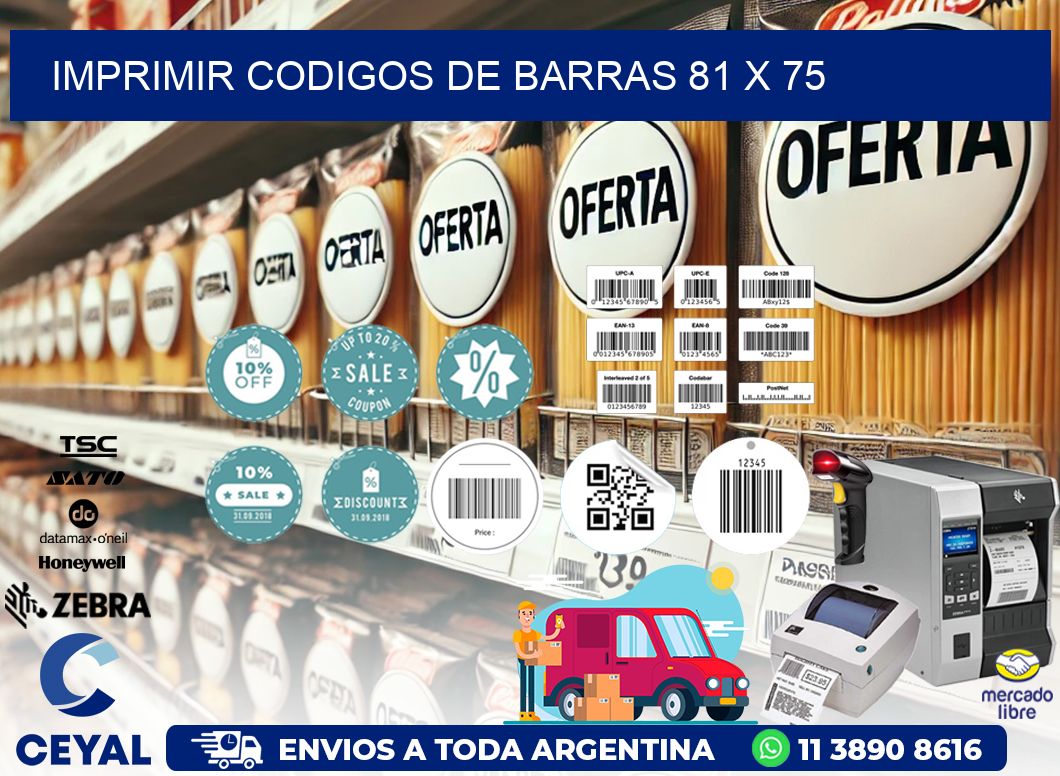 IMPRIMIR CODIGOS DE BARRAS 81 x 75