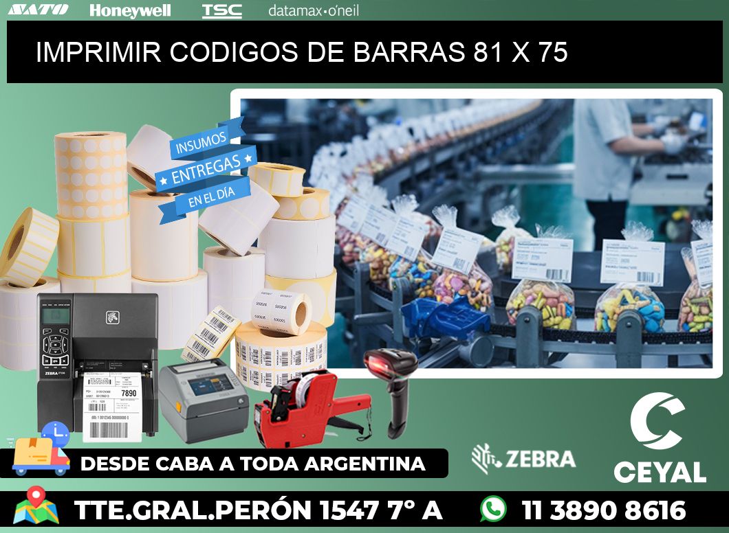 IMPRIMIR CODIGOS DE BARRAS 81 x 75