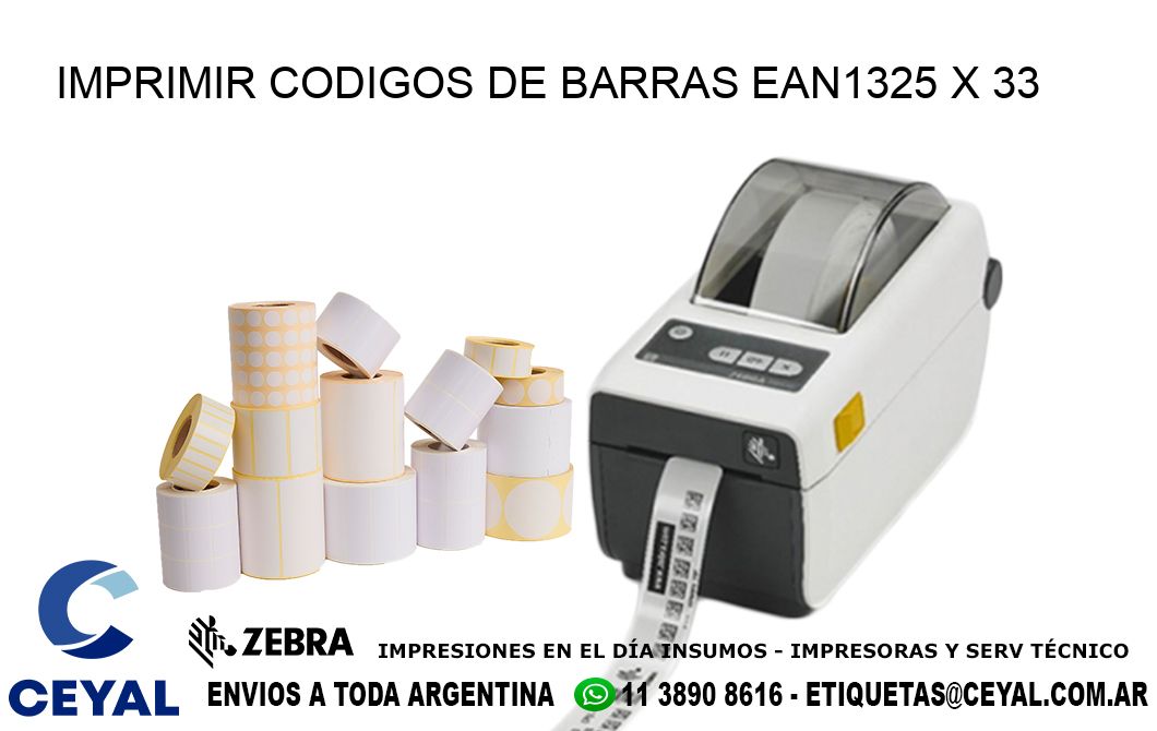 IMPRIMIR CODIGOS DE BARRAS EAN1325 x 33