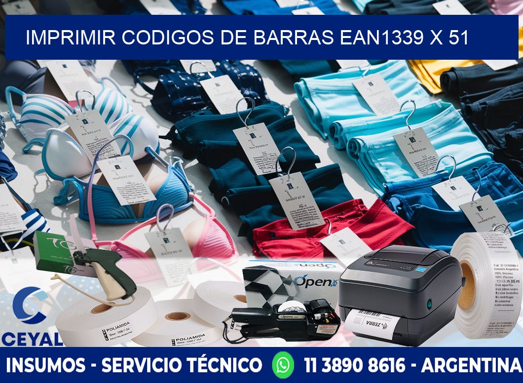 IMPRIMIR CODIGOS DE BARRAS EAN1339 x 51