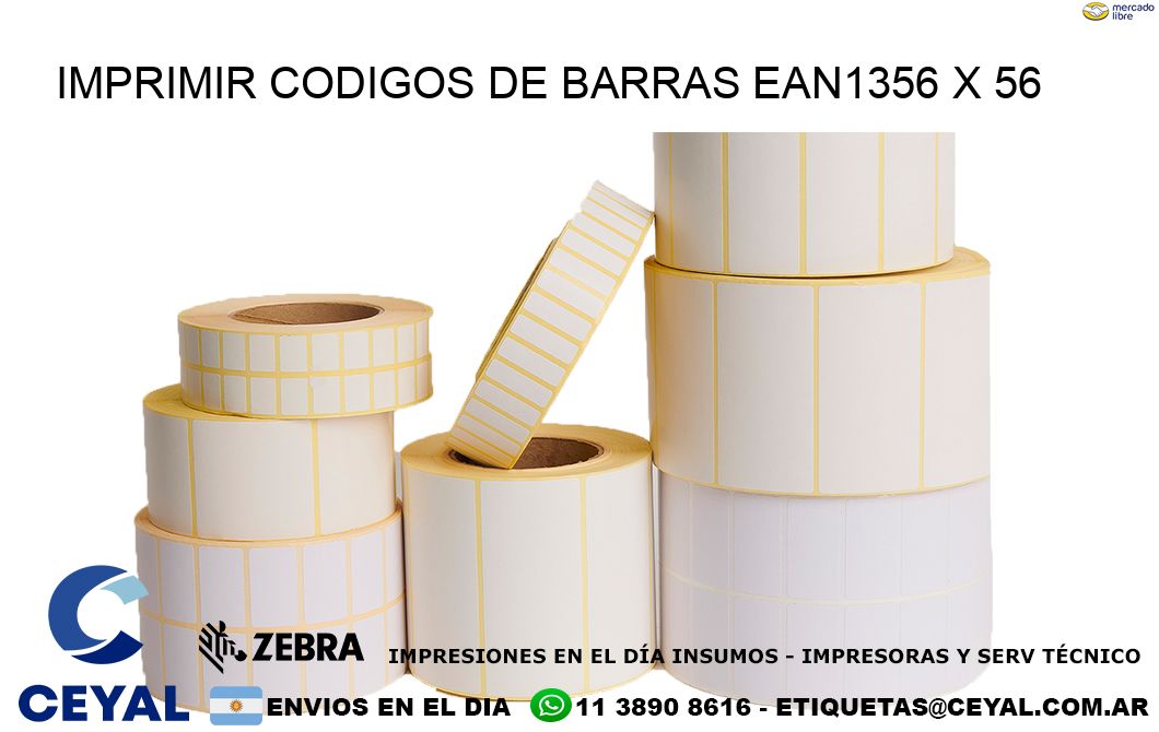 IMPRIMIR CODIGOS DE BARRAS EAN1356 x 56