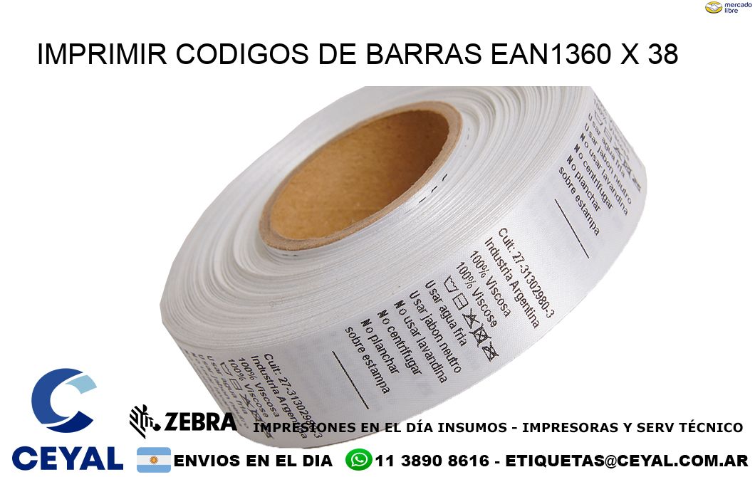 IMPRIMIR CODIGOS DE BARRAS EAN1360 x 38