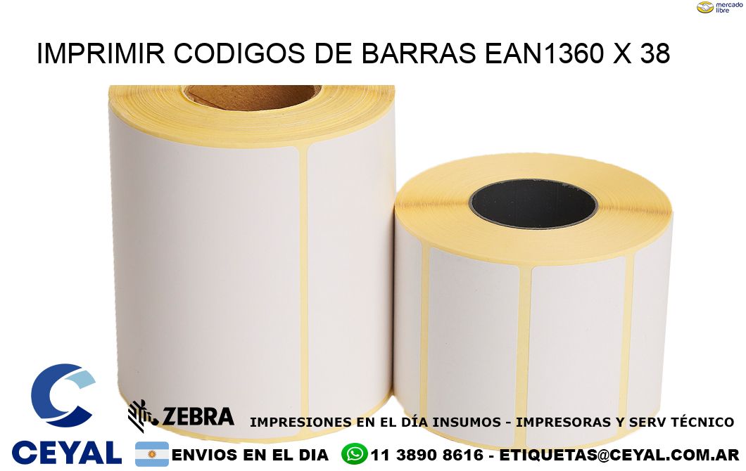 IMPRIMIR CODIGOS DE BARRAS EAN1360 x 38