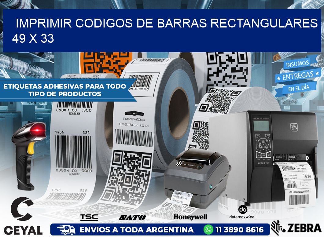 IMPRIMIR CODIGOS DE BARRAS RECTANGULARES 49 x 33