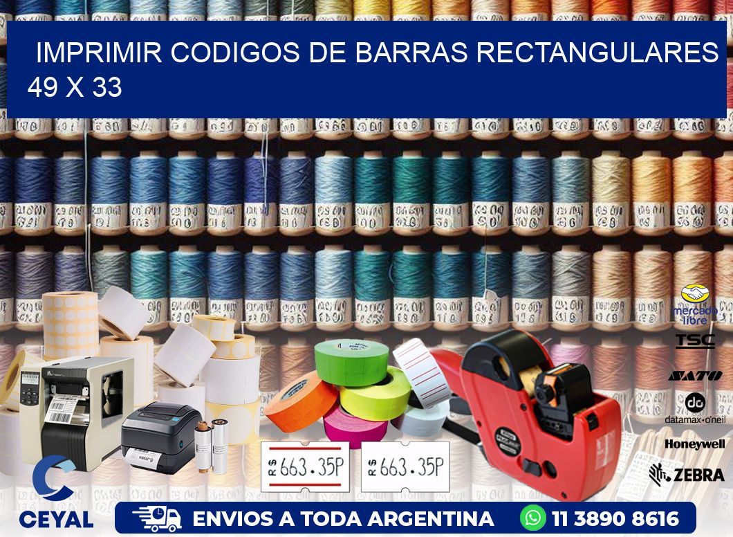 IMPRIMIR CODIGOS DE BARRAS RECTANGULARES 49 x 33