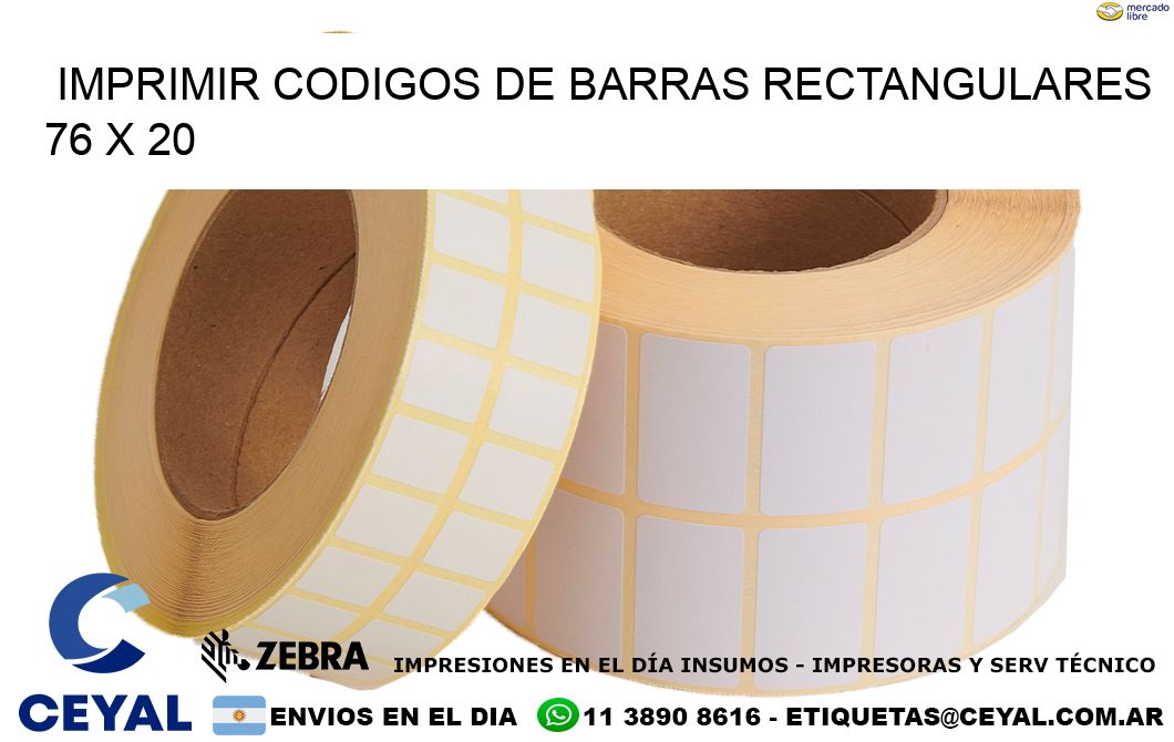 IMPRIMIR CODIGOS DE BARRAS RECTANGULARES 76 x 20