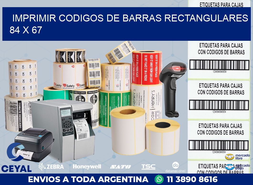 IMPRIMIR CODIGOS DE BARRAS RECTANGULARES 84 x 67