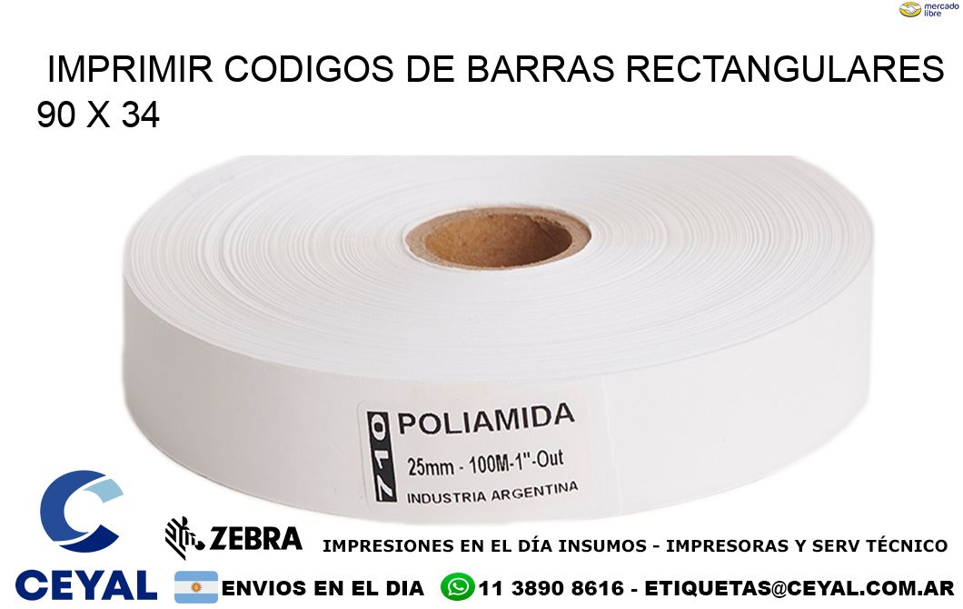 IMPRIMIR CODIGOS DE BARRAS RECTANGULARES 90 x 34