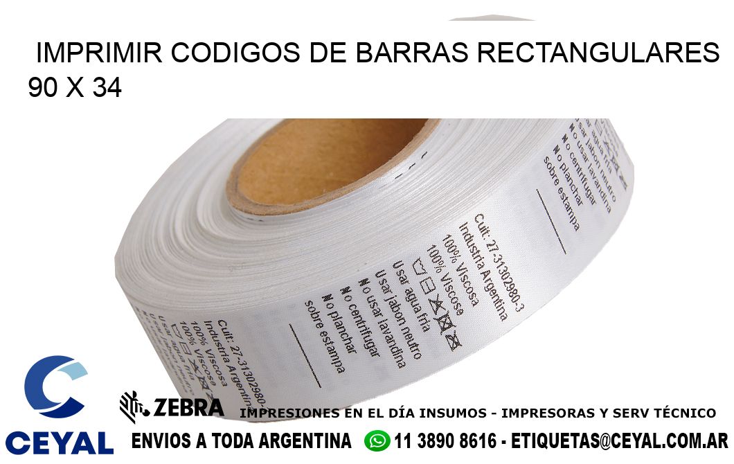 IMPRIMIR CODIGOS DE BARRAS RECTANGULARES 90 x 34