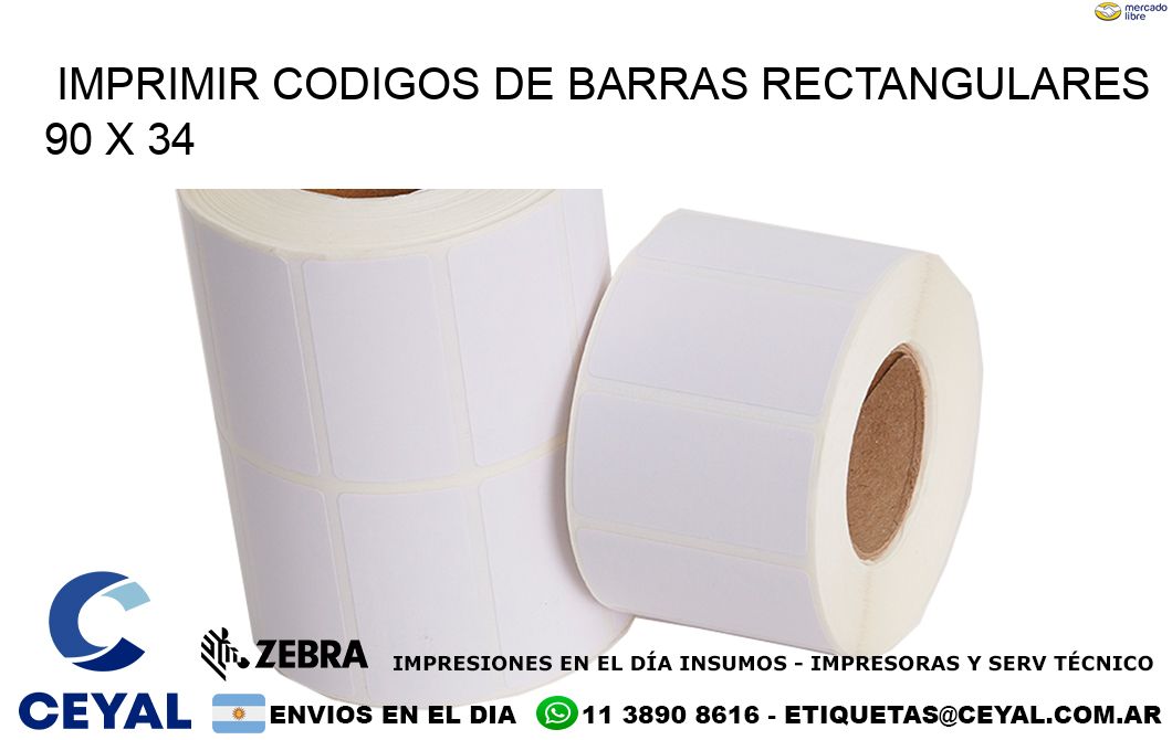 IMPRIMIR CODIGOS DE BARRAS RECTANGULARES 90 x 34