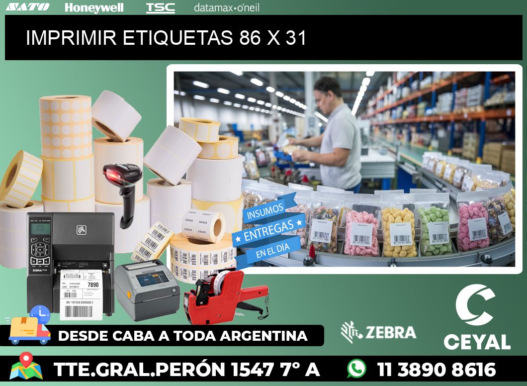 IMPRIMIR ETIQUETAS 86 x 31