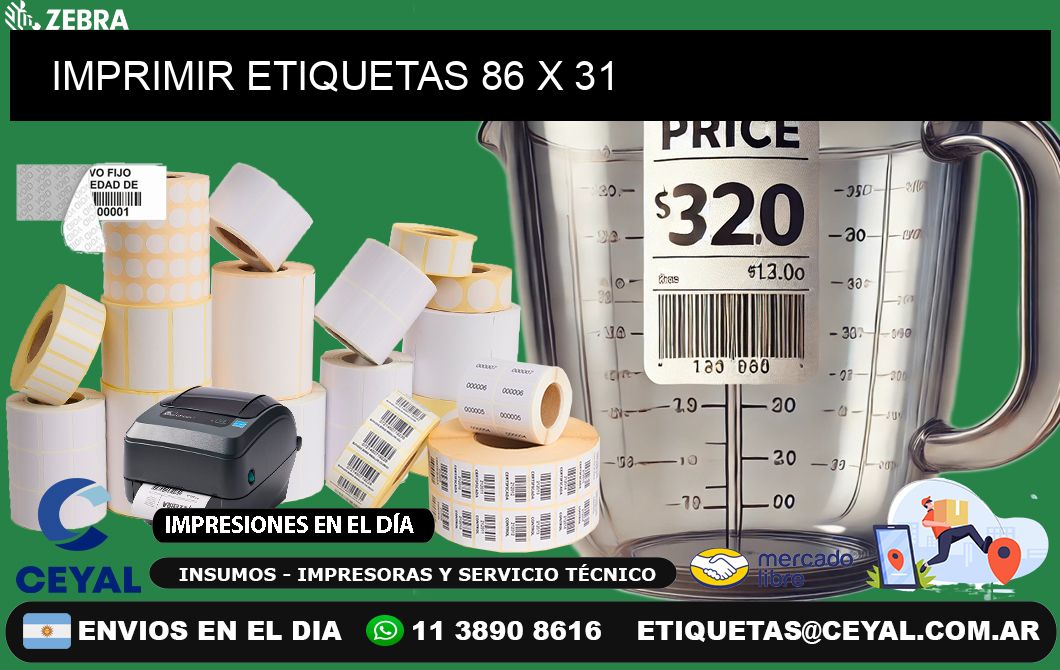 IMPRIMIR ETIQUETAS 86 x 31