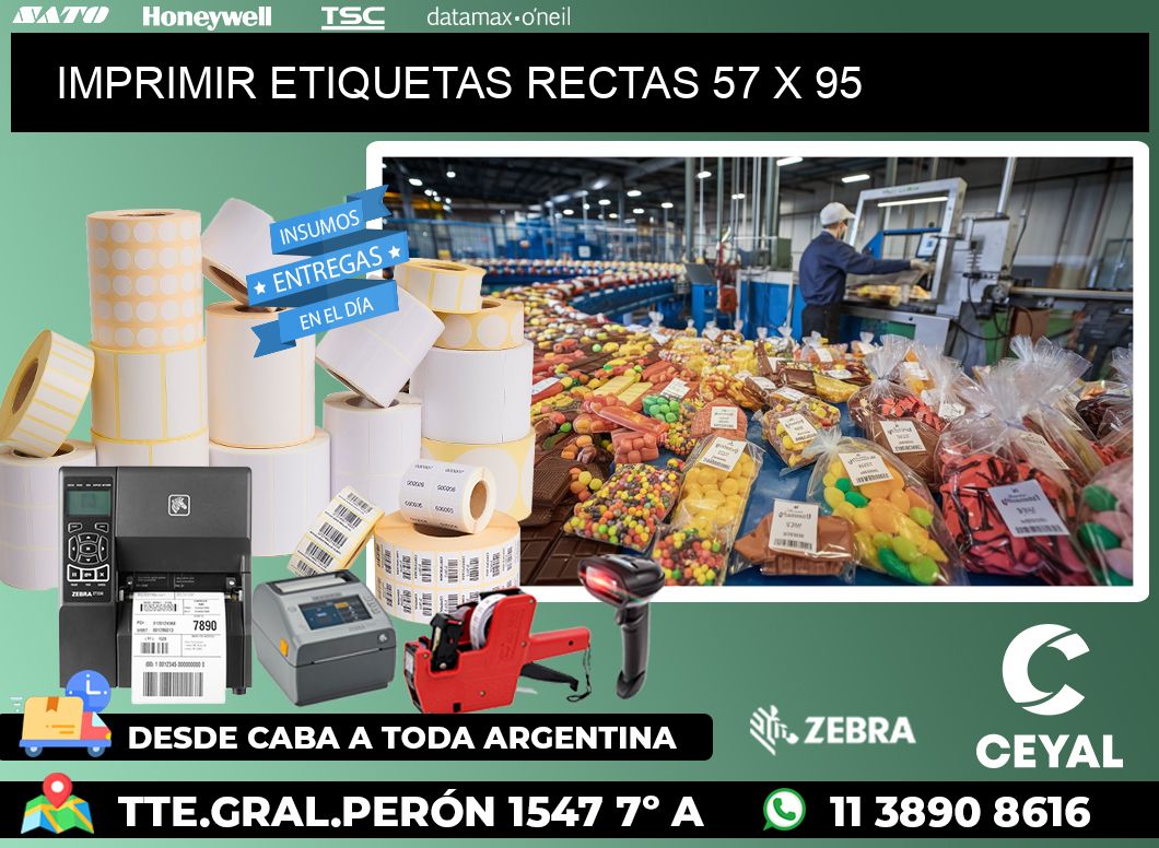 IMPRIMIR ETIQUETAS RECTAS 57 x 95