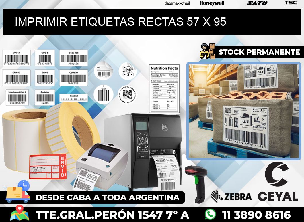 IMPRIMIR ETIQUETAS RECTAS 57 x 95