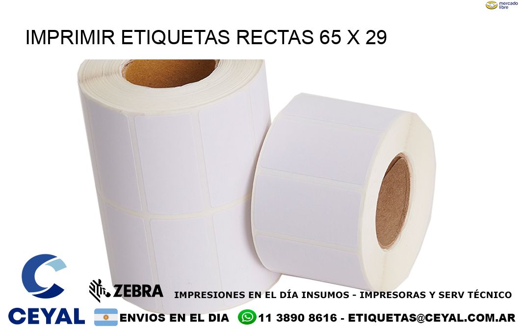 IMPRIMIR ETIQUETAS RECTAS 65 x 29