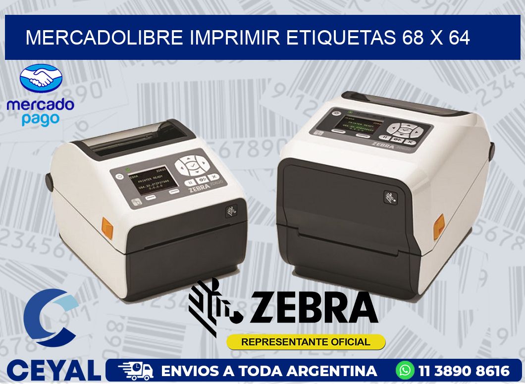 MERCADOLIBRE IMPRIMIR ETIQUETAS 68 x 64
