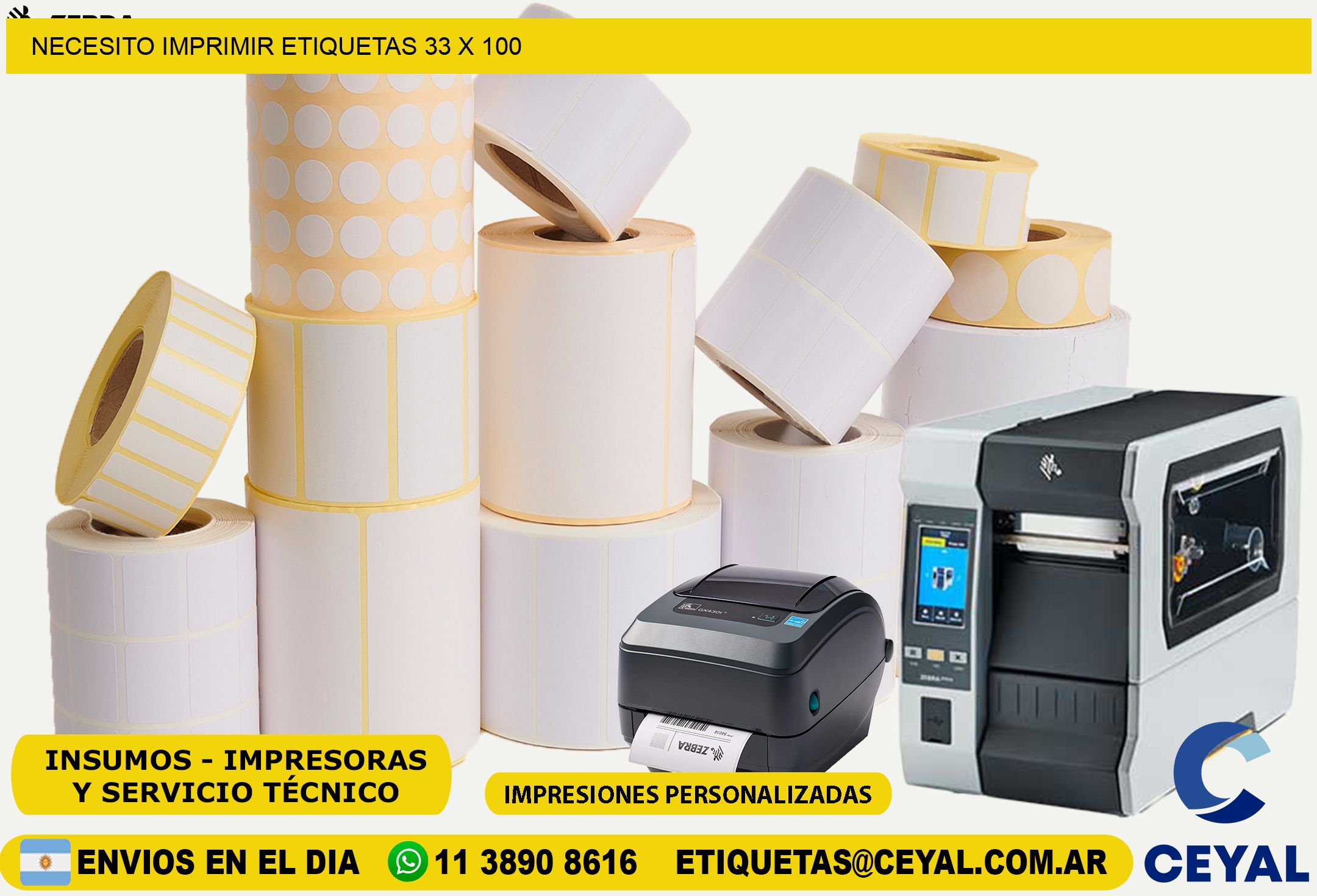 NECESITO IMPRIMIR ETIQUETAS 33 x 100