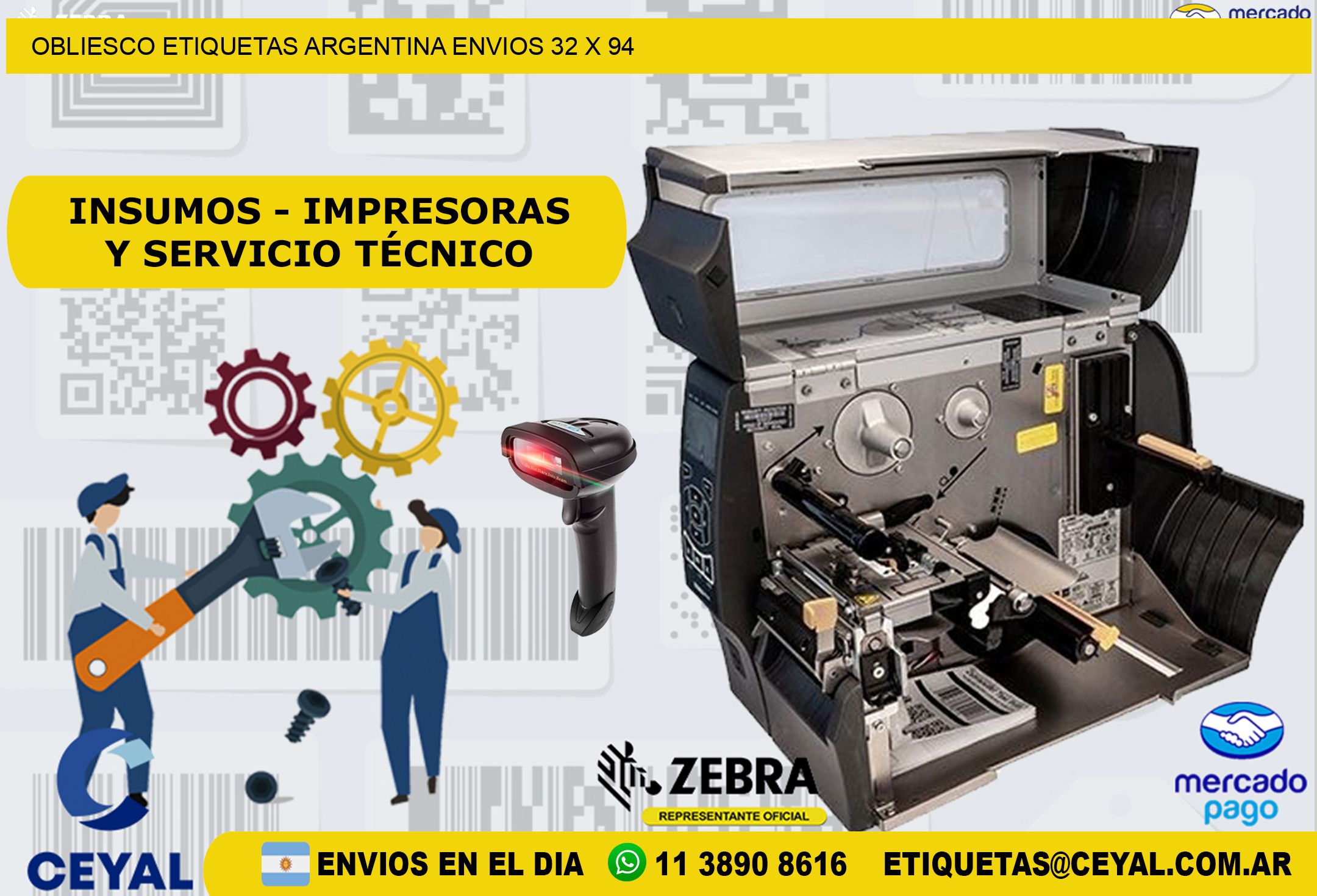 OBLIESCO ETIQUETAS ARGENTINA ENVIOS 32 x 94