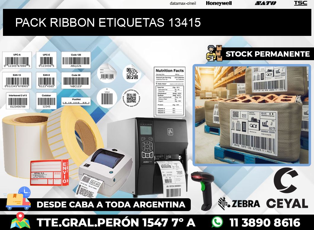 PACK RIBBON ETIQUETAS 13415