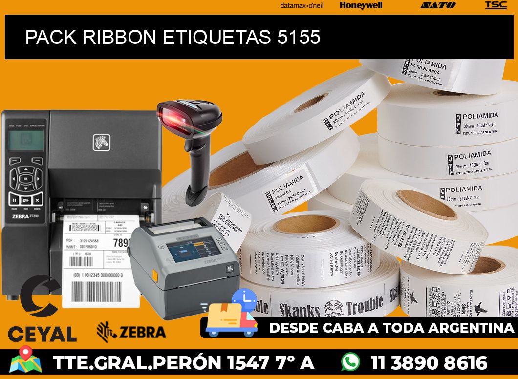 PACK RIBBON ETIQUETAS 5155