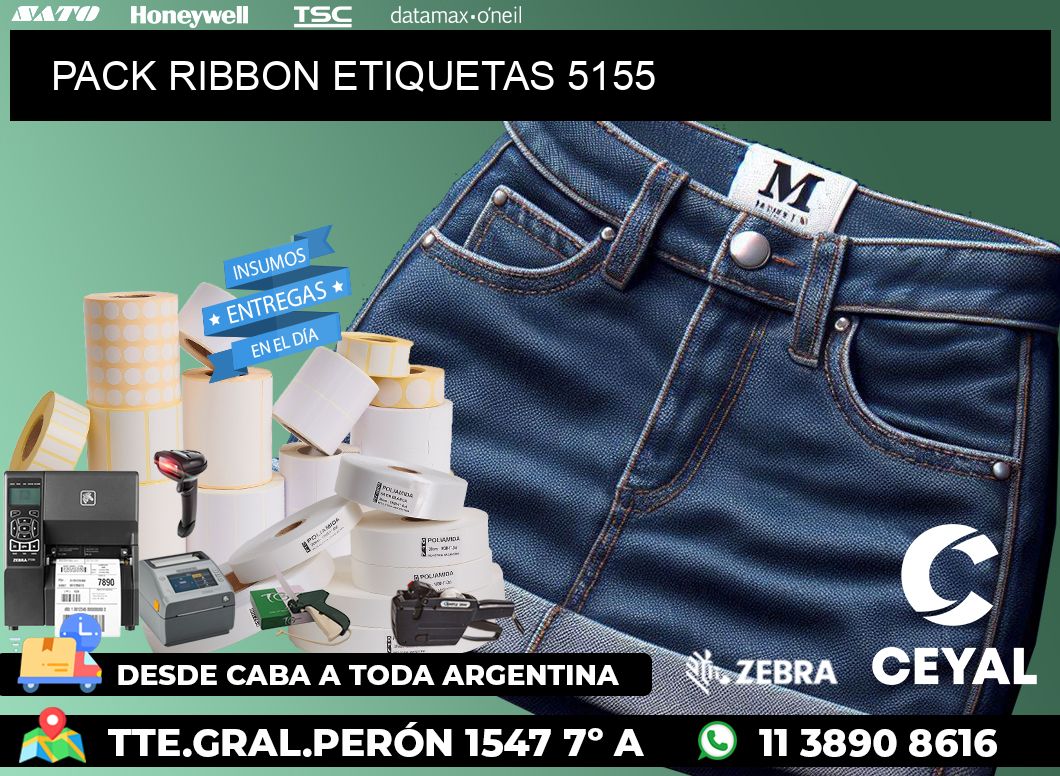 PACK RIBBON ETIQUETAS 5155