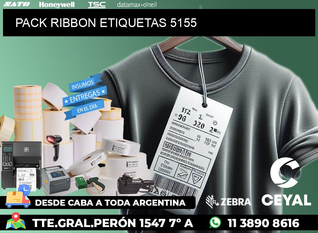 PACK RIBBON ETIQUETAS 5155