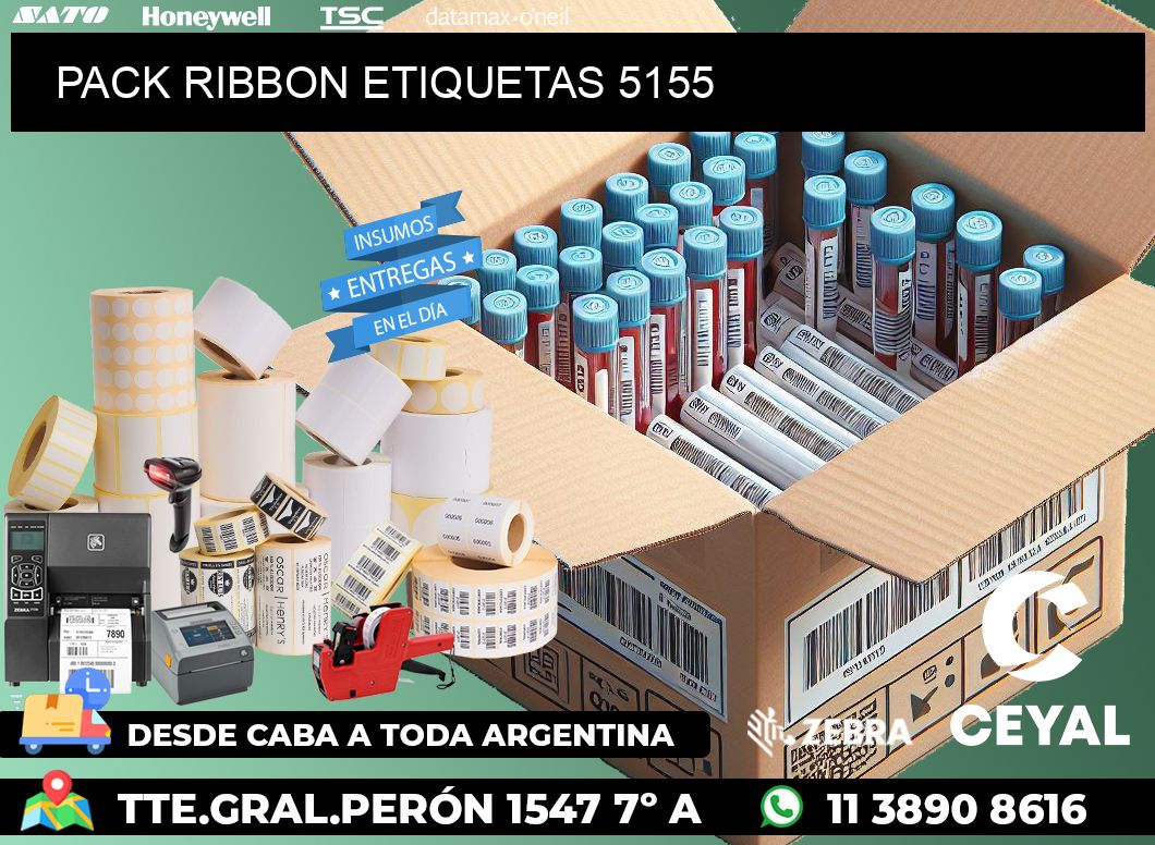 PACK RIBBON ETIQUETAS 5155