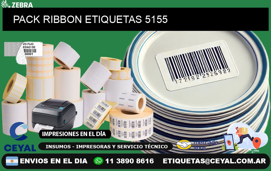 PACK RIBBON ETIQUETAS 5155