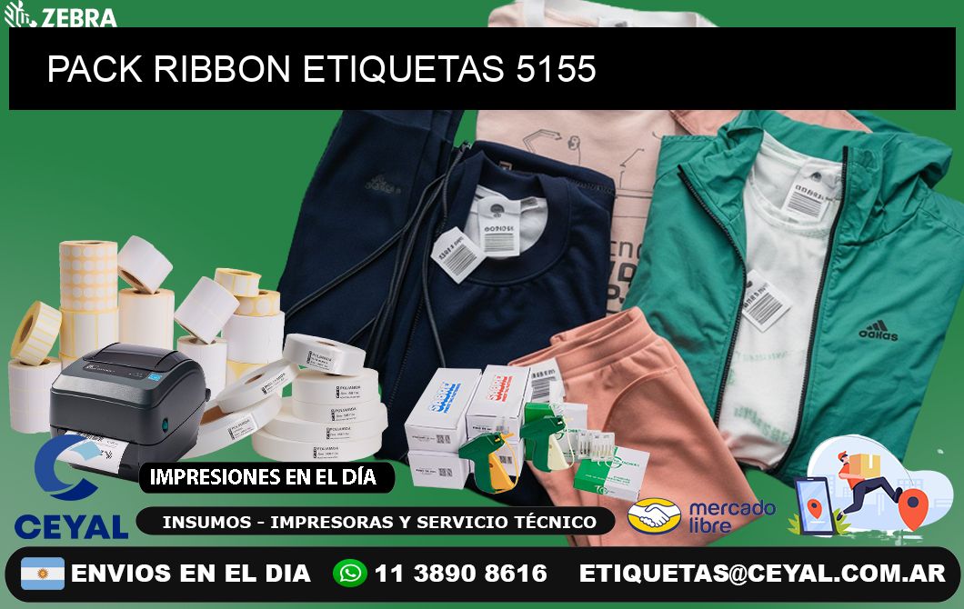 PACK RIBBON ETIQUETAS 5155