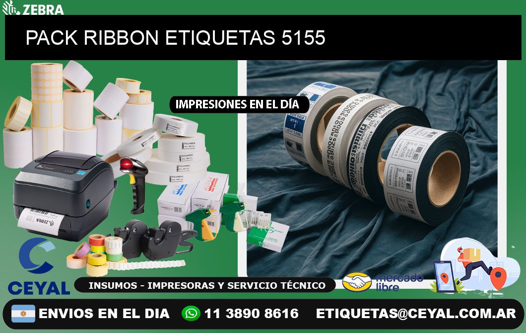 PACK RIBBON ETIQUETAS 5155