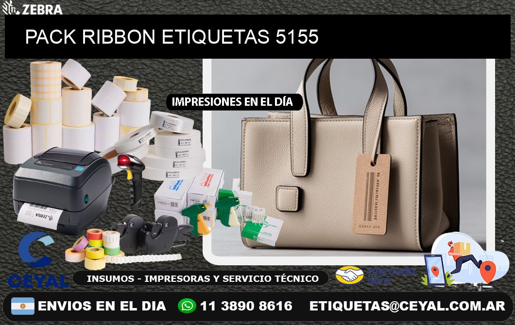 PACK RIBBON ETIQUETAS 5155