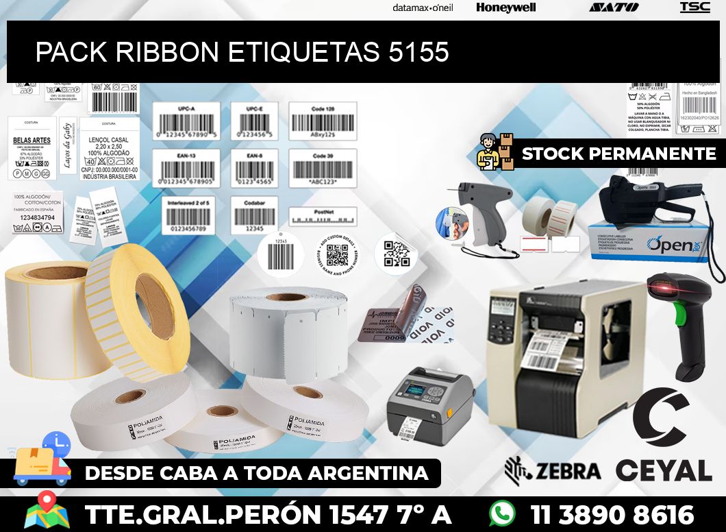 PACK RIBBON ETIQUETAS 5155