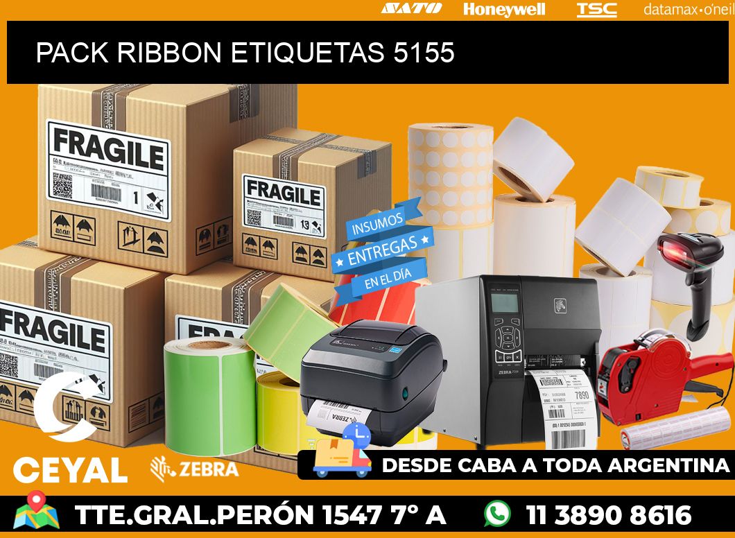 PACK RIBBON ETIQUETAS 5155