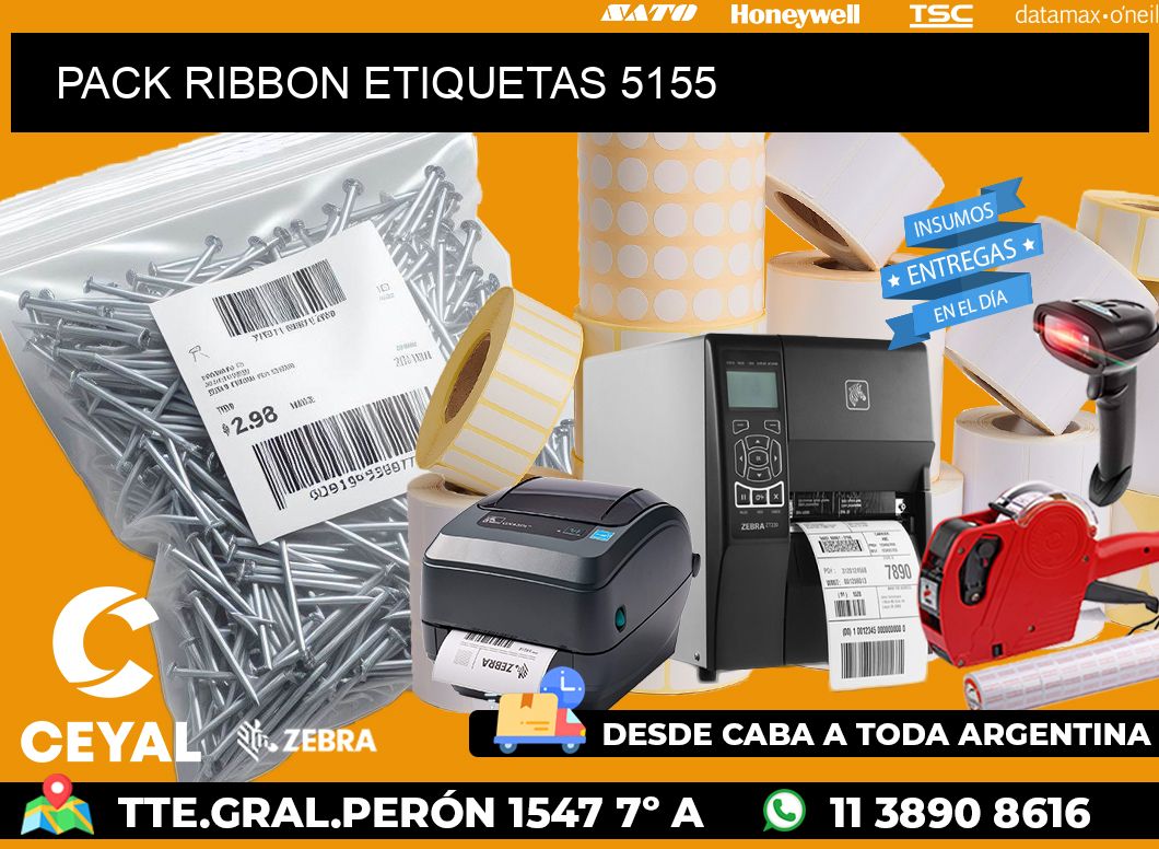 PACK RIBBON ETIQUETAS 5155