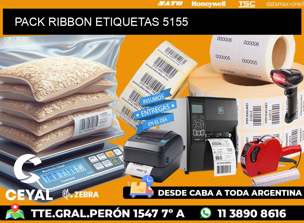 PACK RIBBON ETIQUETAS 5155