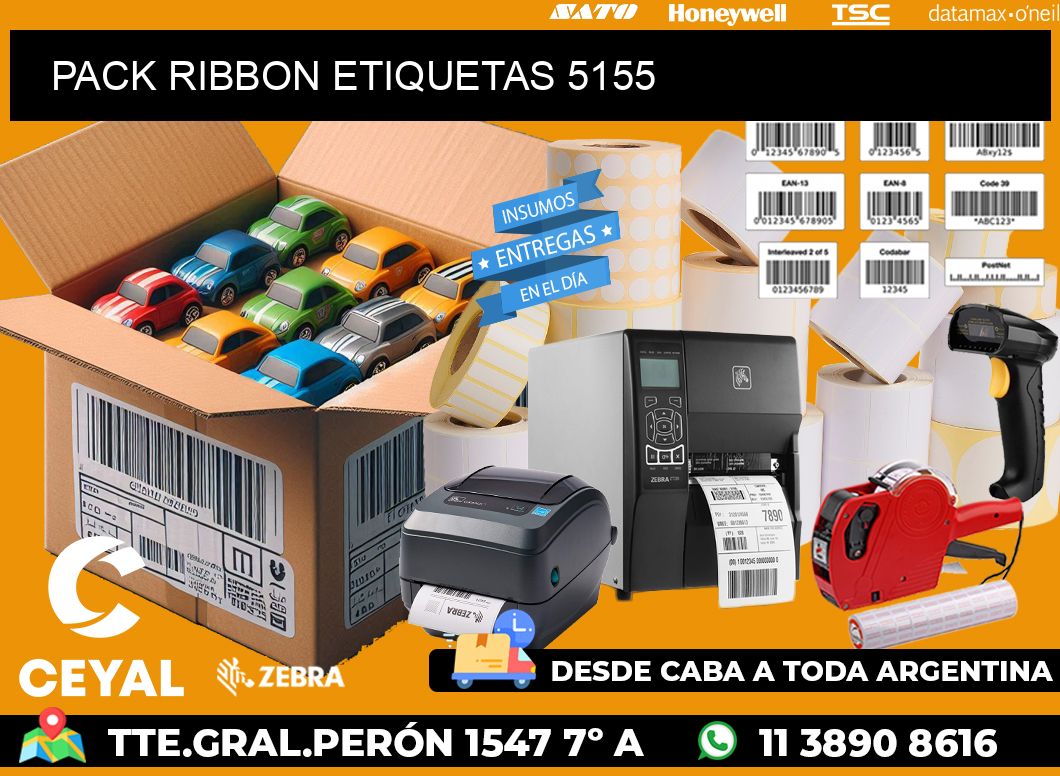 PACK RIBBON ETIQUETAS 5155