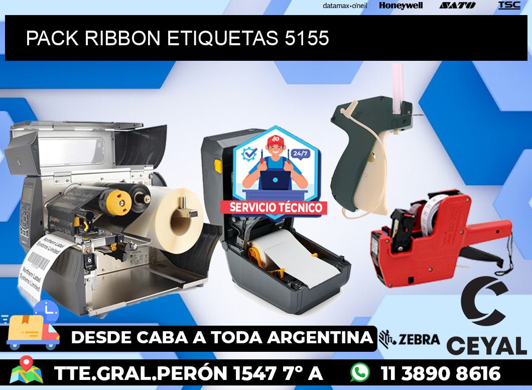 PACK RIBBON ETIQUETAS 5155