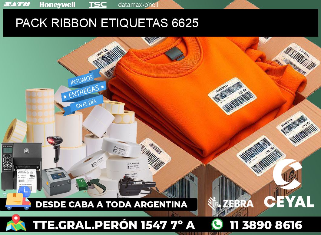 PACK RIBBON ETIQUETAS 6625