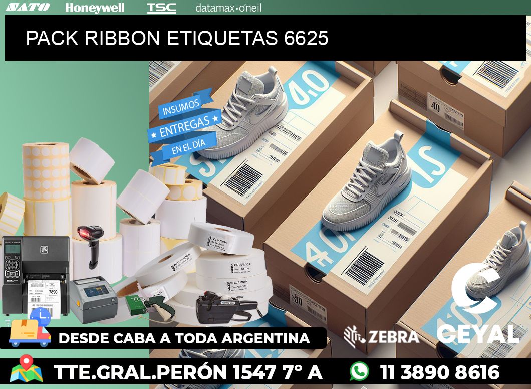 PACK RIBBON ETIQUETAS 6625