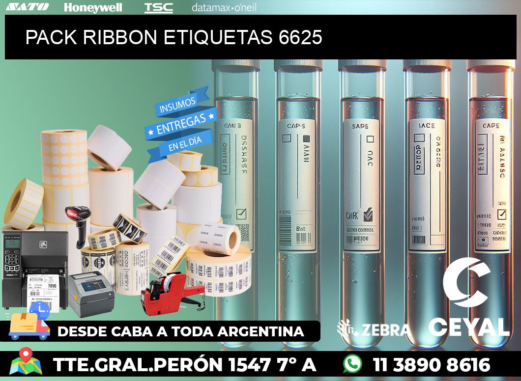 PACK RIBBON ETIQUETAS 6625