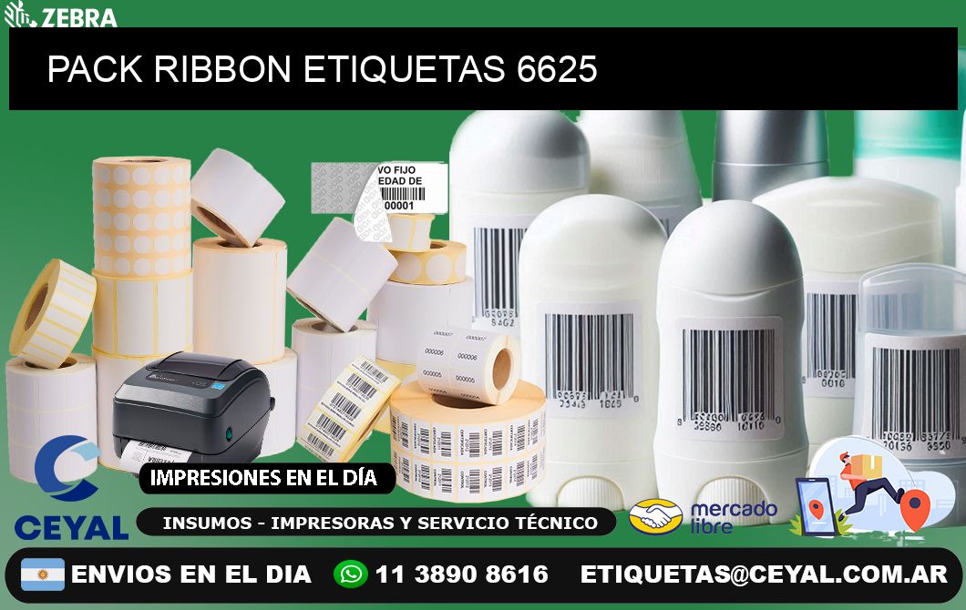 PACK RIBBON ETIQUETAS 6625