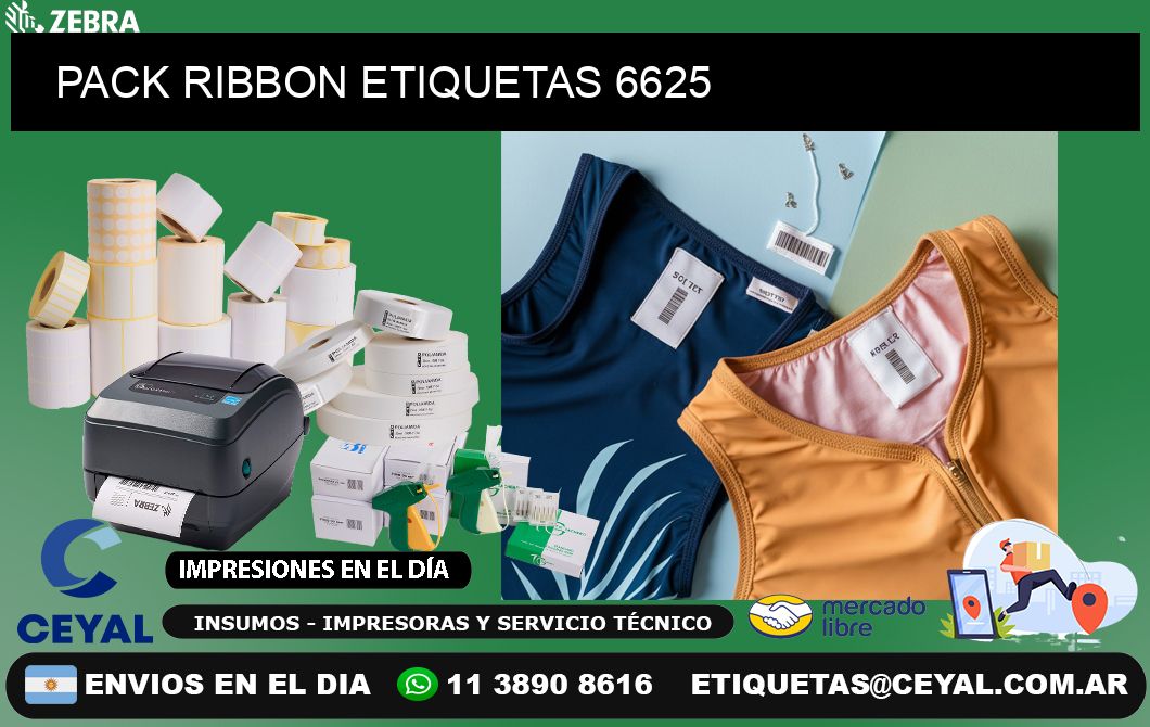 PACK RIBBON ETIQUETAS 6625