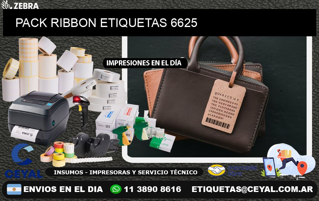 PACK RIBBON ETIQUETAS 6625