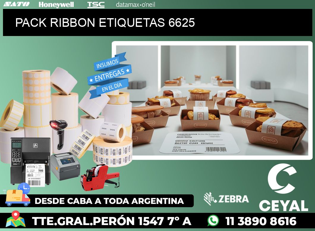 PACK RIBBON ETIQUETAS 6625