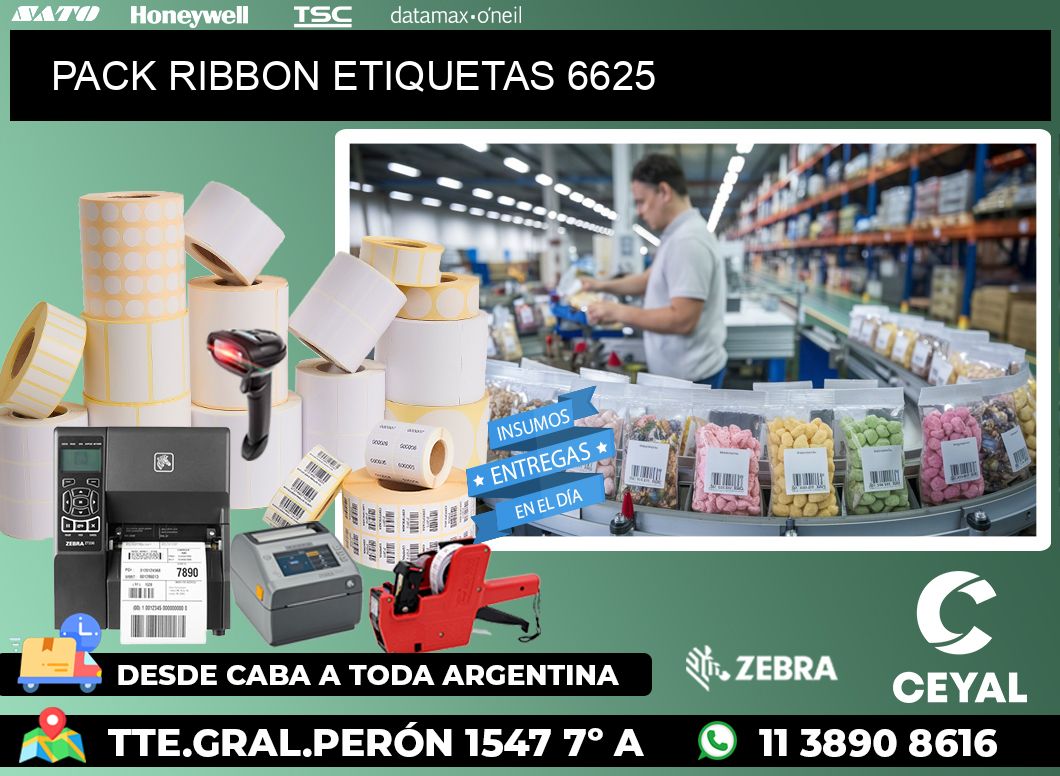 PACK RIBBON ETIQUETAS 6625