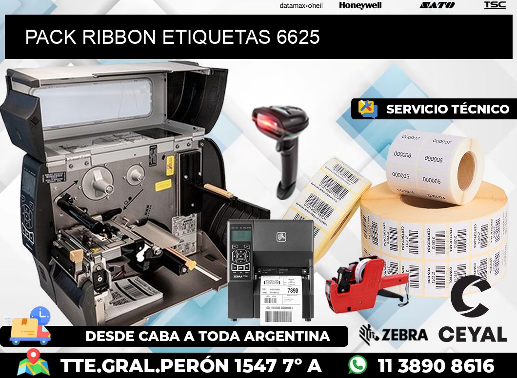 PACK RIBBON ETIQUETAS 6625