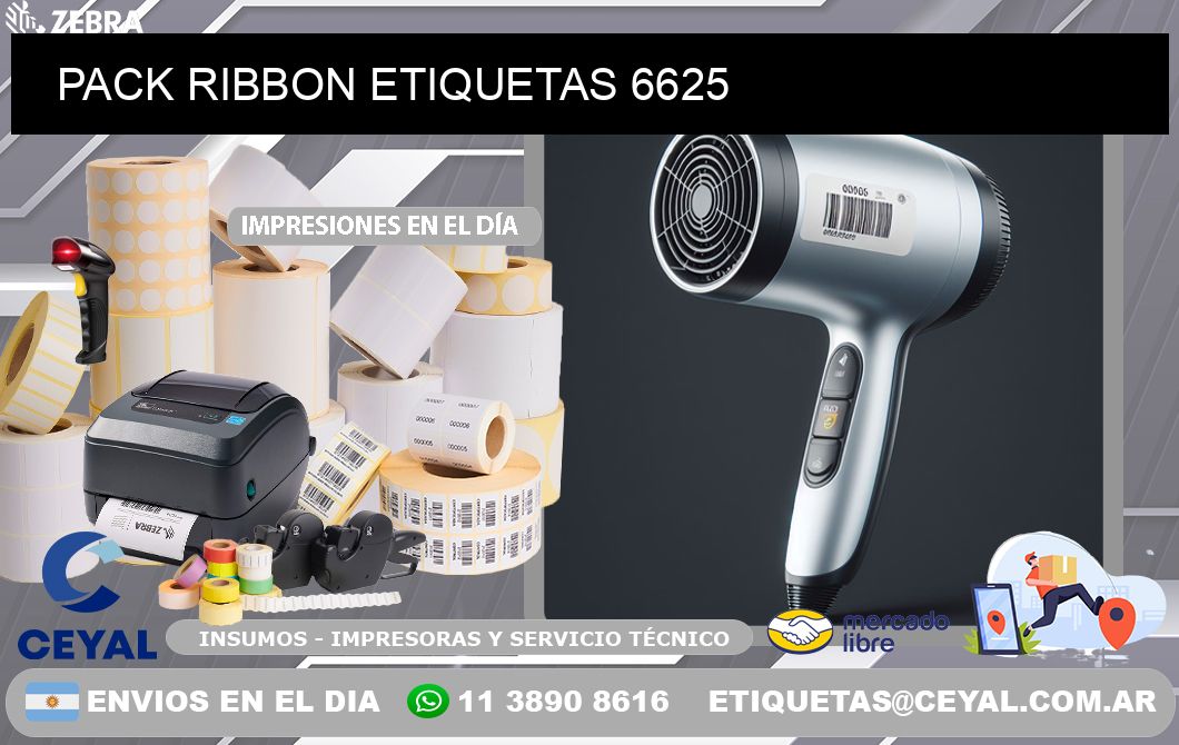 PACK RIBBON ETIQUETAS 6625