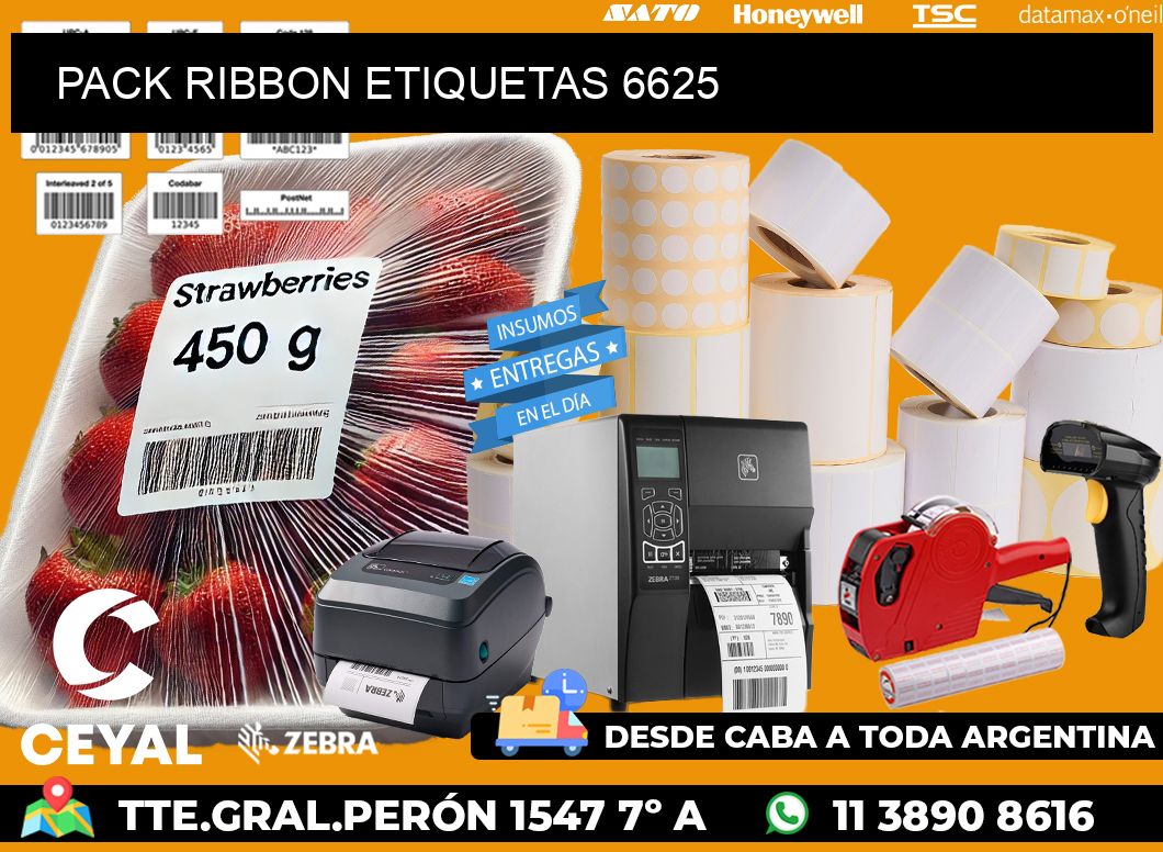 PACK RIBBON ETIQUETAS 6625