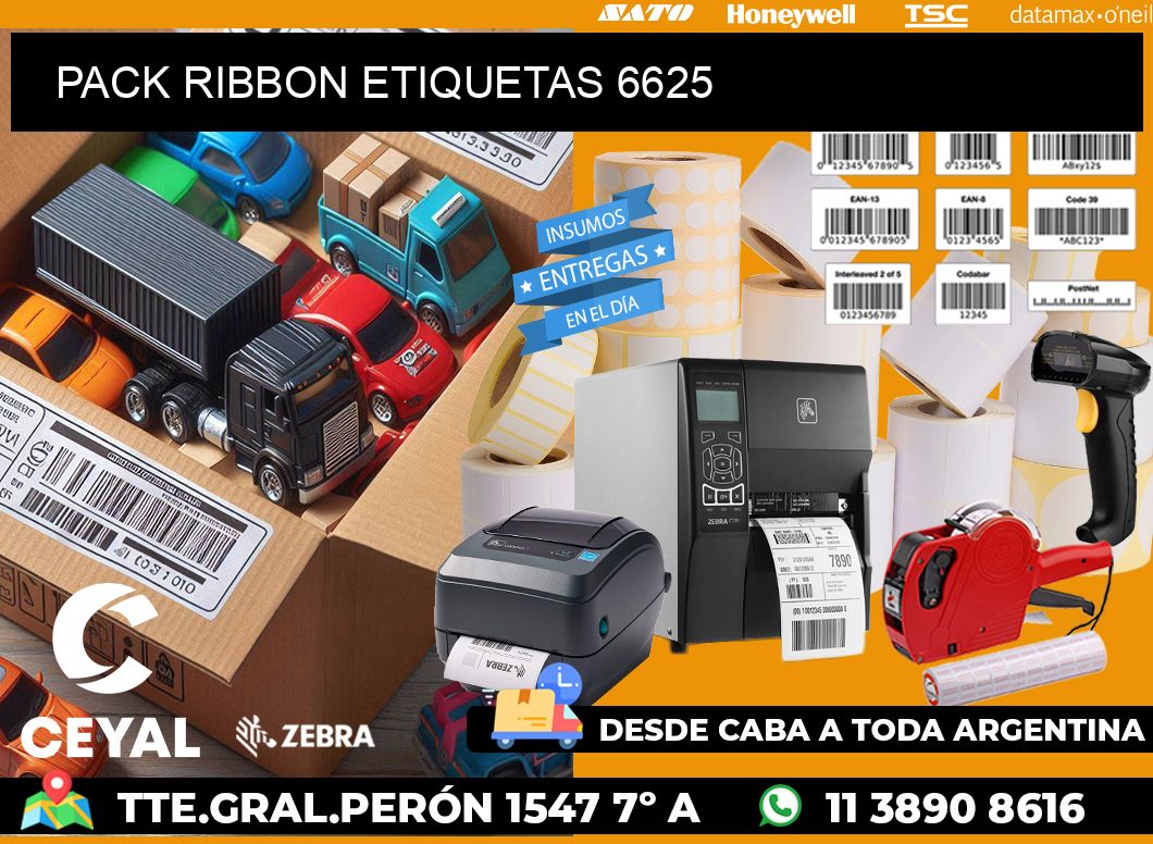 PACK RIBBON ETIQUETAS 6625