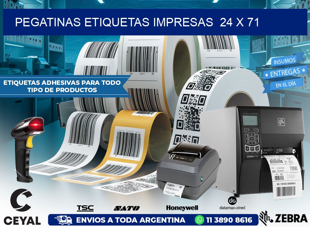 PEGATINAS ETIQUETAS IMPRESAS  24 x 71